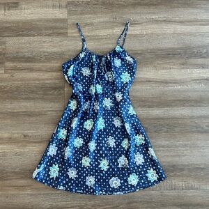 Vintage Y2K Blue Floral Nightie Slip Dress